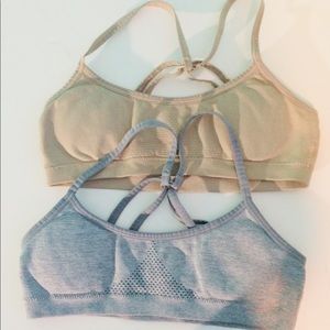 Two girls training bras